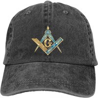 Blue Gold Baseball Caps Peaked Cap Freemason Gold Square Compass Sun Shade Hats for Men