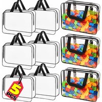 Large Toy Storage Bags Reusable Clear PVC Board Game Pouches Travel Waterproof Organizer Bags for Books Building Blocks Puzzle