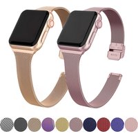 Slim Bracelet Metal Band for Apple Watch 8 7 6 SE 5 4 3 38 40 41 45 49MM Ultra Stainless Steel Milanese Strap for iwatch 42 44MM
