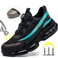 Steel Toe Indestructible Shoes Protective Boots Rotating Button Work Safety Shoes Men Air Cushion Security Boots Work Sneakers