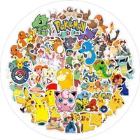 AliExpress TAKARA TOMY 50/100Pcs Pikachu Stickers Graffiti Luggage Pokemon Skateboard Bicycle Guitar Laptop Kids Waterproof Stiker Toys Birthday Gift