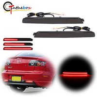 Red LED Rear Bumper Reflector Lights For 2004-2009 Mazda 3 / Mazdaspeed 3 Tail Brake, Rear Fog Light & Sequential Turn Signal