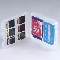 Wholesale 1Pc Transparent Protector Holder Micro Box For SD SDHC TF MS Memory Card Storage Case Plastic Boxes