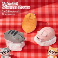 3D Wireless Mouse Cute Cat Silent Click 2.4G Bluetooth Dual-mode Portable Office Gift For Girls Laptop PC