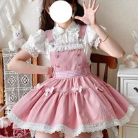 Japanese Kawaii Lolita Dress Women Sweet Bow Lace Ruffles Harajuku Y2k Sleeveless Strap Dresses Cute Party Mini Princess Dresses