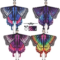 Women Performance Stage Dress-up Butterfly Wings Cape Shawl Fancy Costumes Role Play Props Halloween Cosplay Dance Cloak Cape