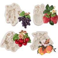 3d Fruit Peach Cherry Silicone Mold Fondant Cake Mould Pineapple Watermelon DIY Cake Decoration Accessories Baking Tools