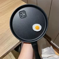 Pan Fried Eggs Phone Case for IPhone 16 15 Pro Max 16Pro 15Pro 16Plus Frying Pan Mobile Phone Case Goodlooking Nice Small Gift