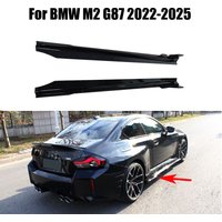 For BMW M2 G87 2023-2025 Side Skirts With Winglet Extension Spoiler Protection Splitters Glossy Black Carbon Fiber Look