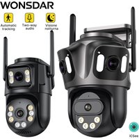 WONSDAR 3-obiektywowa, 3-ekranowa kamera IP WIFI, 2-obiektywowa, 2-ekranowa kamera PTZ z funkcją wykrywania ludzi, wodoodporna IP66, monitoring wideo CCTV, ICsee