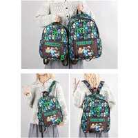 In Stock Minecraft Backpack Graffiti Print Lightweight School Backpack Casual Daily Travel Bag For Male Young Men Outdoor Use