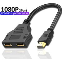 HDMI-compatible Adapter Cable 1 Male To Dual HDTV 2 Way Female 4K 3D Y Splitter Cable For Laptops TV Monitor 1080P 1 in 2 Out PC