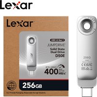 Lexar JumpDrive Solid State Dual Drive D50E USB 3.2 Gen 1 Type-C Flash Pen Drive 50E 128GB 256GB 512GB Max 400Mb/s Metal U Disk