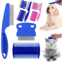 3Pcs/set Dog Cat Grooming Combs with Rounded Teeth Professional Pet Dematting Tool Flea Comb Cat Grooming Comb Set