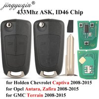 jingyuqin 2/3 Buttons 433Mhz ID46 Remote Car key Fob for Chevrolet Holden Captiva GMC Terrain Opel Antara Zafira 2008-2015