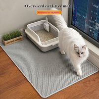 2-Layer Design Cat Litter Mat Premium Sand Trapping Technology Waterproof Base Non-Slip Pet Floor Protector for Indoor Kittens