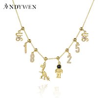 ANDYWEN New 925 Sterling Silver Pendant Number 0 To 9 Charm Animal Astronaut Jewelry Making For Women 2022 Wedding Jewelry Gift