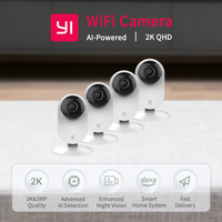 2K Cam-Kit Indoor, 2.4G WiFi Home Security Wireless Cameras 3MP, Easy Setup, IR Night Vision, YI Pro AI Detection