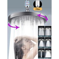 New 230mm Six-speed Adjustable Overhead Shower Head High Pressure Top Sprayer Booster Rainfall Shower Head Bathroom Accessories