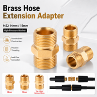 High Pressure Washer Hose Extension Adapter, M22 14mm/15mm Male Thread Female Coupler for Power Washer Hose