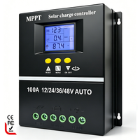 New MPPT 100A Solar Charge Controller 12V 24V 36V 48V Solar Panel Lead Acid/Lithium Battery Regulator Dual USB Quick Charger