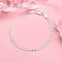 Charm 925 sterling silver 8-inch classic Figaro chain bracelet for men and women, fashionable party jewelry accessories