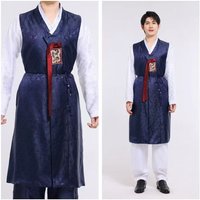 2026 New Men's Hanbok Traditional Korean Long Robe Clothes Festive Carnival Stage Performance Suits Wedding Groom Uniforms Male