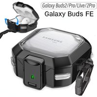 Locking shell For Samsung Galaxy Buds FE Buds2 Pro Buds Live Case Clear Carbon Fiber Cover For Samsung Buds2 Pro live Case