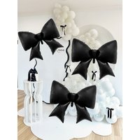 1/3 pcs large black matte bow aluminum foil balloons, suitable for princess parties, birthday party decorations, bow themes