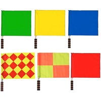 Professional Referee Flag Multi-color Waterproof Linesman Flags with Sponges Handle Issuing Flags Volleyballs Football Supplies