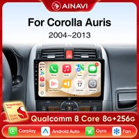 Ainavi Autoradio für Toyota Auris 2007 2008 2009 2010 2011 2012 2013 Kabelloses CarPlay Android Auto Multimedia 4G GPS 2 DIN