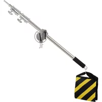 Kit de bras croisé en acier inoxydable, support léger avec sac de poids, extension d'accessoires de studio photo, longueur 2.49m, le plus récent