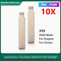 10Pcs/Lot Original NO.99 Folding Uncut HU83 Blade Car Key KD Blank For Peugeot 508 2008 3008 Citroen Flip Blade #99 With Groove