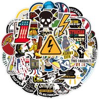 50PCS New Electrician Series Graffiti Waterproof Stickers Creative Trendy Refrigerator Car Travel Box Guitar Decoration Stickers