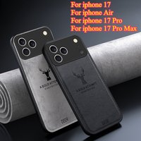 For iphone 17 Pro Max Luxury Cloth Leather Deer Head Pattern Phone Case For iphone Air 17Pro Shockproof Soft Back Shell Cover