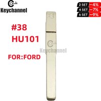 Keychannel 10pcs HU101 38# For KD Remote Folding Flip Uncut Car Key Blade Blade For Ford Fusion Focus Mondeo Land Rover Jaguar