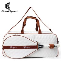 Multi-Functional Tennis Badminton Bag Vintage Unisex Shoulder Crossbody Handheld with Independent Shoe Compartment for Grand Sla