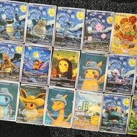 18pcs /set PTCG 2023 SVP EN VAN GOGH PICHU GREY FELT HAT MEWTWO Charizard Self Made Single Card Classic Game Anime Cards Gift