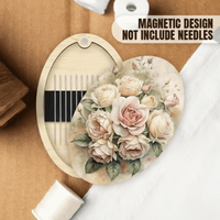 Wooden Material Wooden Magnetic Needle Box Magnetic Feature Durable Construction Sewing Tool Organization Box Turmeric Color