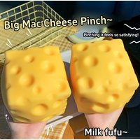 10cm Simulate Cheese Slow Rebound Pinching Office Decompression Slow Rebound Cheese Pinching Ornament Relax Decompress And Knead