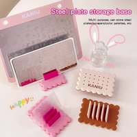 Nail Art Stamping Plate Holder Cute Biscuit Shape Nail Stamp Templates Storage Nail Stamper Plates Desk Display Manicure Tool