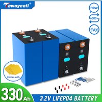 Tewaycell Brandneue 330AH 3,2V LiFePO4-Batterie, Zellen der Klasse A, 12V 24V 48V Wiederaufladbarer Akkupack für Solaranlagen, DDP-Versand