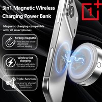 OnePlus Upgrade 3 in 1 Magnetic Wireless Power Bank PD20W 500000mAh Fast Charging Portable External Battery For iPhone Samsung