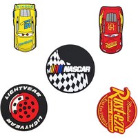 MIX 6pcs Motorsport Inspired Fall F/W PVC Shoes Charms Miniso Cars Slippers Buckle Decorations Fit Boys Birthday Xmas Gifts