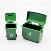 1Set Mini Trash Cans Dollhouse Sanitation Outdoor Scene with Mini Moving Goods Tool Car Model for Playhouses And Miniature Scene