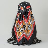 Head Scarf Women Silk Imitation Square Scarf Satin Print Dot Bandana Cheveux Soft Neckerchief Hijab Hair Scarves Ladies 90×90cm