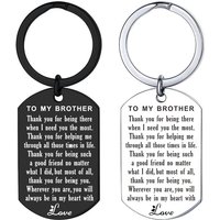 To My Brother Keychain Inspirational Family Gifts Keychain Sweet 16th 18th Birthday Graduation Gift For Teen Boys