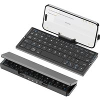 Jomaa Folding Keyboard Bluetooth Rechargeable Bluetooth Keyboard for Laptop iPad Phone Mini Portable Folding Keyboard