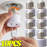 10/1PCS Lamp Socket US/EU Without Light Practical White E27 Plug Bulb Holder Light Fixture Bulb Base Adapter DIY Accessories