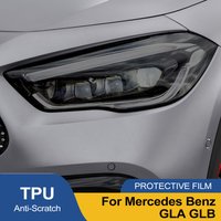 For Mercedes Benz GLA GLB Smoke Black Car Headlight Protective Film TPU PPF Pre Cut Anti-Scratch Vinyl Wrap Kit High-Gloss Film